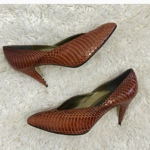 J.Renee Snakeskin Pointed Toe High Heels